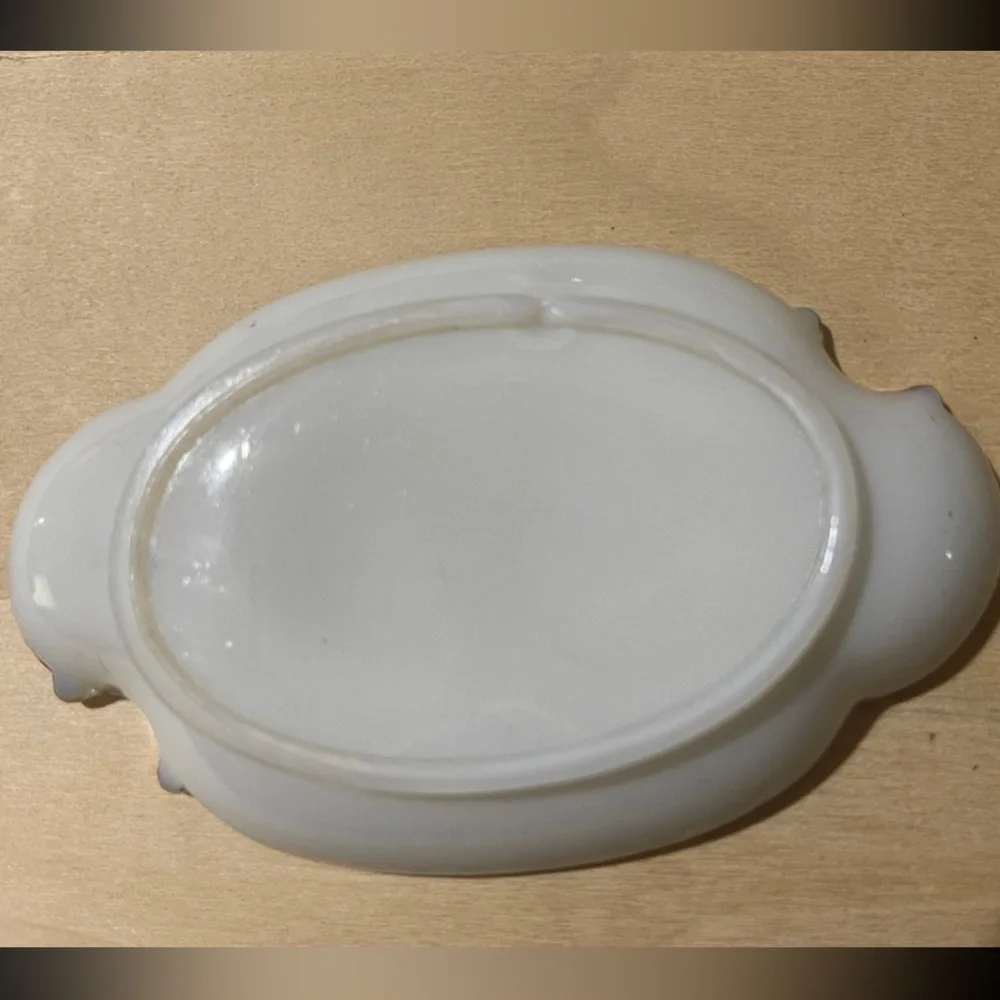 Antique Dithridge Victorian era milk glass vanity set